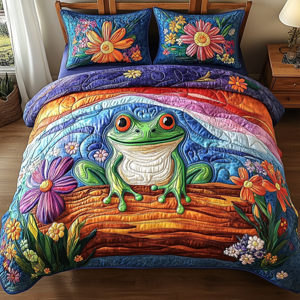 Pond Pals 3-Piece Quilted Bedding Set NCU0DV3251
