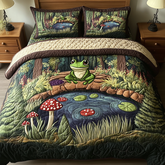 Pond Peace 3-Piece Quilted Bedding Set NCU0VH4974