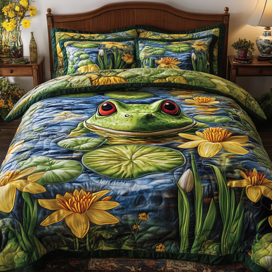 Pond Peace 3-Piece Quilted Bedding Set NCU0VH5251