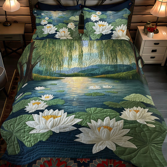 Pond Serenity 3-Piece Quilted Bedding Set NCU0PT6888