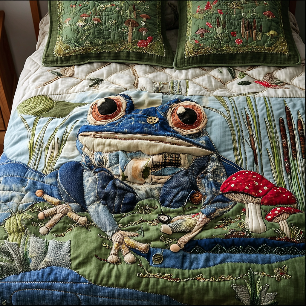 Pond Whispers 3-Piece Quilted Bedding Set NCU0VH5786