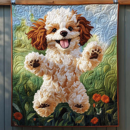 Poodle Parade Quilted Blanket NCU0NT558