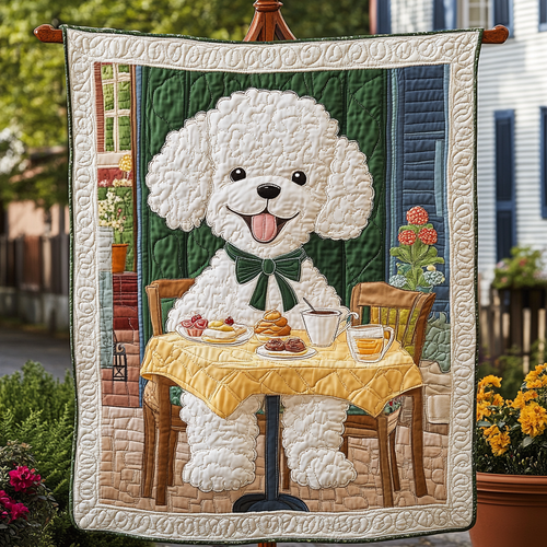 Poodle Winter Joy Quilted Blanket NCU0DK1550