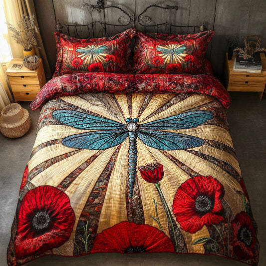 Poppies Essence Flight 3-Piece Quilted Bedding Set NCU0PT3467