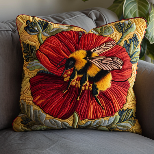 Poppy Pollinator Quilted Pillow Case NCU0NT005