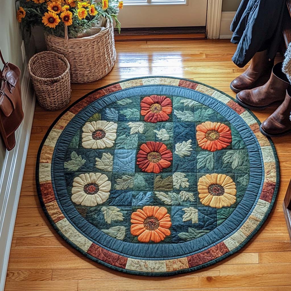 Poppy Bloom Serenade Quilted Round Mat NCU0XD133