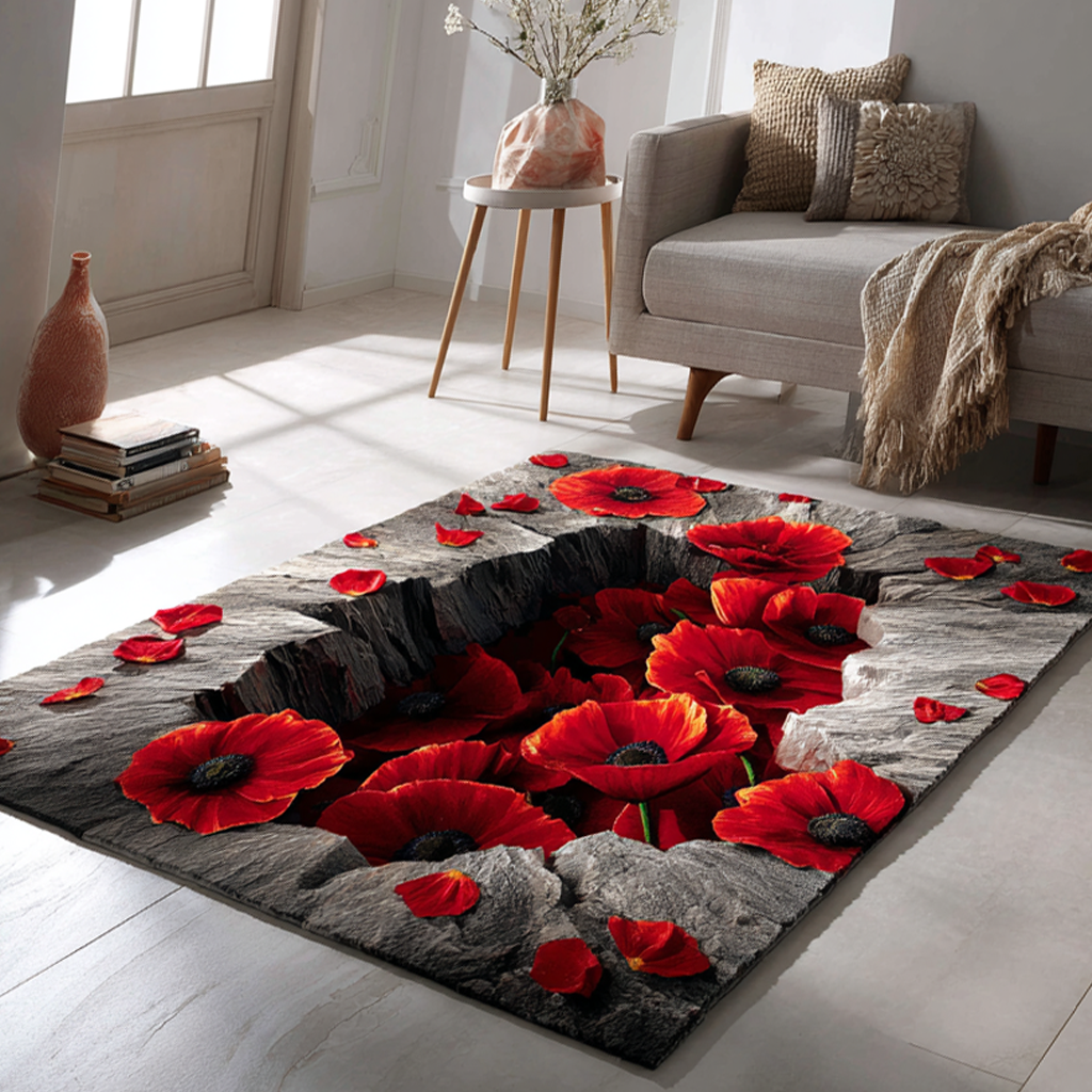 Poppy Blossom Area Rug NCU0XD997 – Vantique