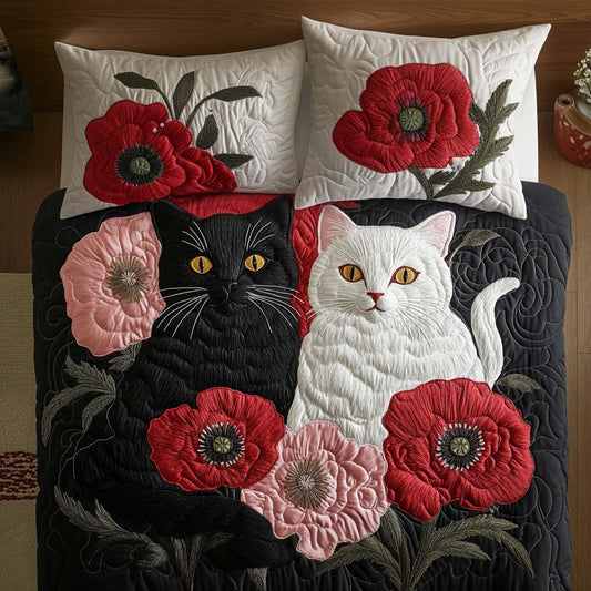 Poppy Companions 3-Piece Quilted Bedding Set NCU0NT8107