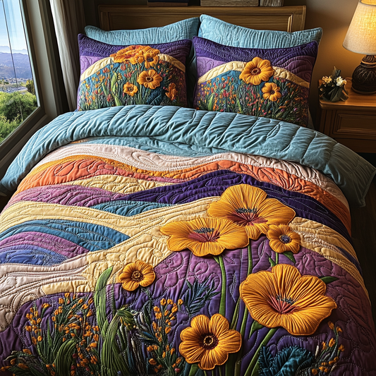 Poppy Dream 3-Piece Quilted Bedding Set NCU0DV4912