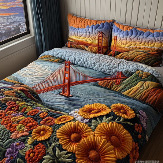 Poppy Fields 3-Piece Quilted Bedding Set NCU0DV4917