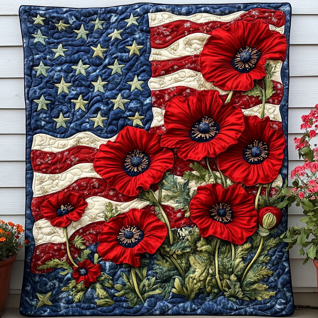 Poppy Glory Quilted Blanket NCU0NT7075