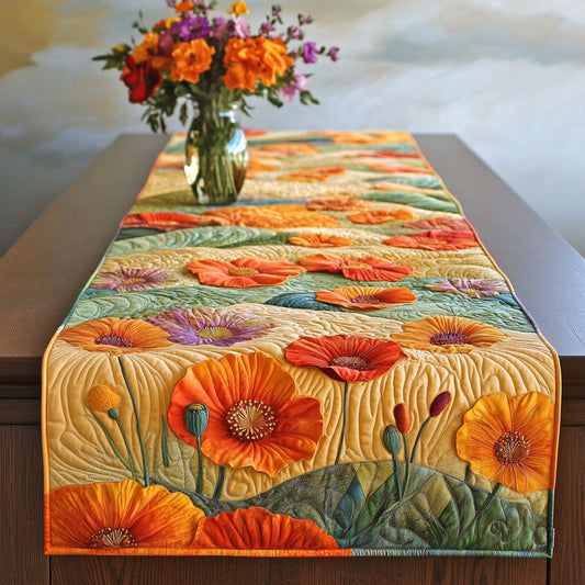 Poppy Meadow Glow Quilted Table Runner NCU0NT5727
