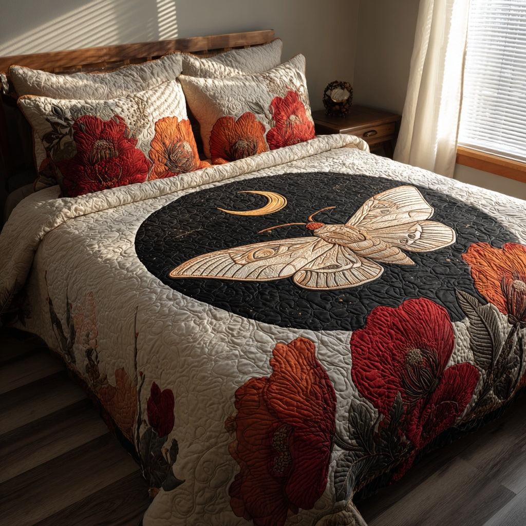 Poppy Moth 3-Piece Quilted Bedding Set NCU0VL3735