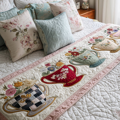 Porcelain Garden Trail Quilted Bed Runner NCU0TH3730