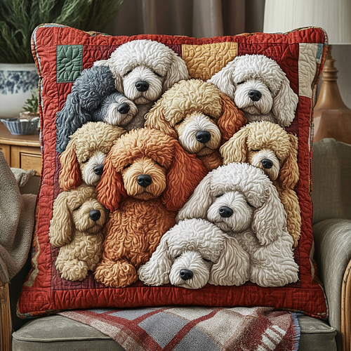 Posh Poodles Quilted Pillow Case NCU0PT2578