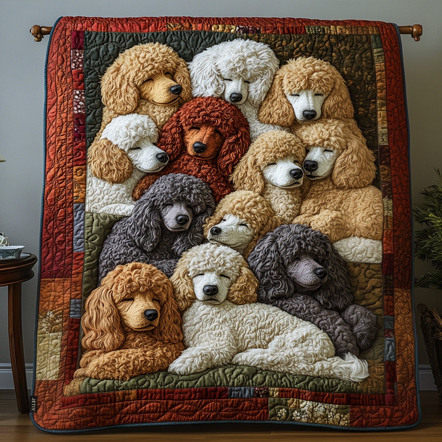 Posh Poodles Quilted Blanket NCU0PT2336