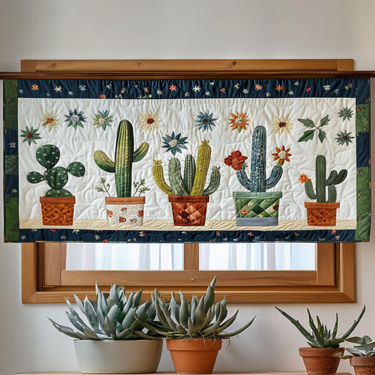 Potted Cactus Garden Quilted Valance NCU0NT4301