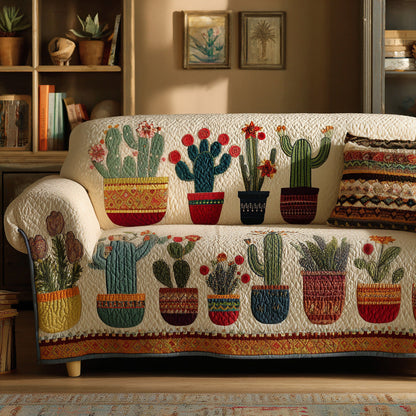 Potted Charm Quilted Sofa Cover NCU0VL3023