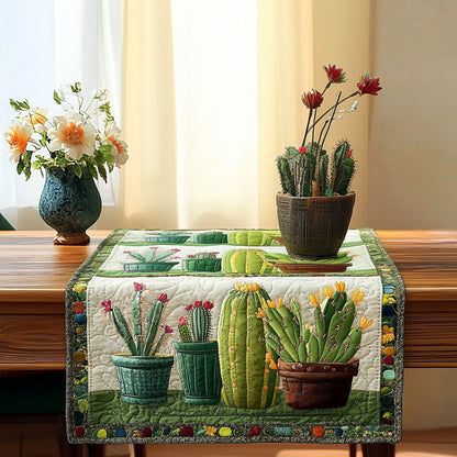 Potted Greens Quilted Table Runner NCU0NT3925