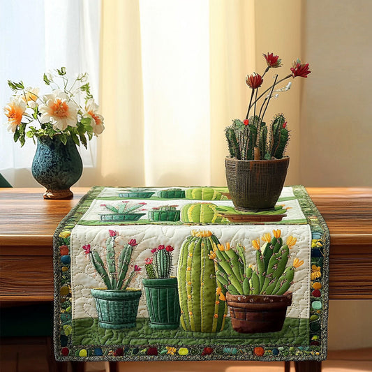 Potted Greens Quilted Table Runner NCU0NT3925