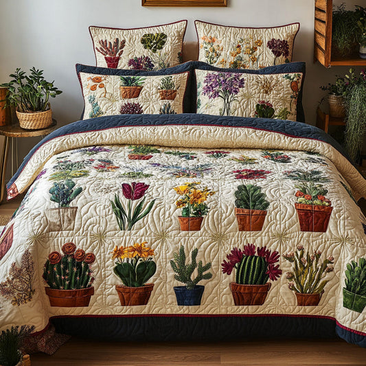 Potted Paradise 3-Piece Quilted Bedding Set NCU0PT5283