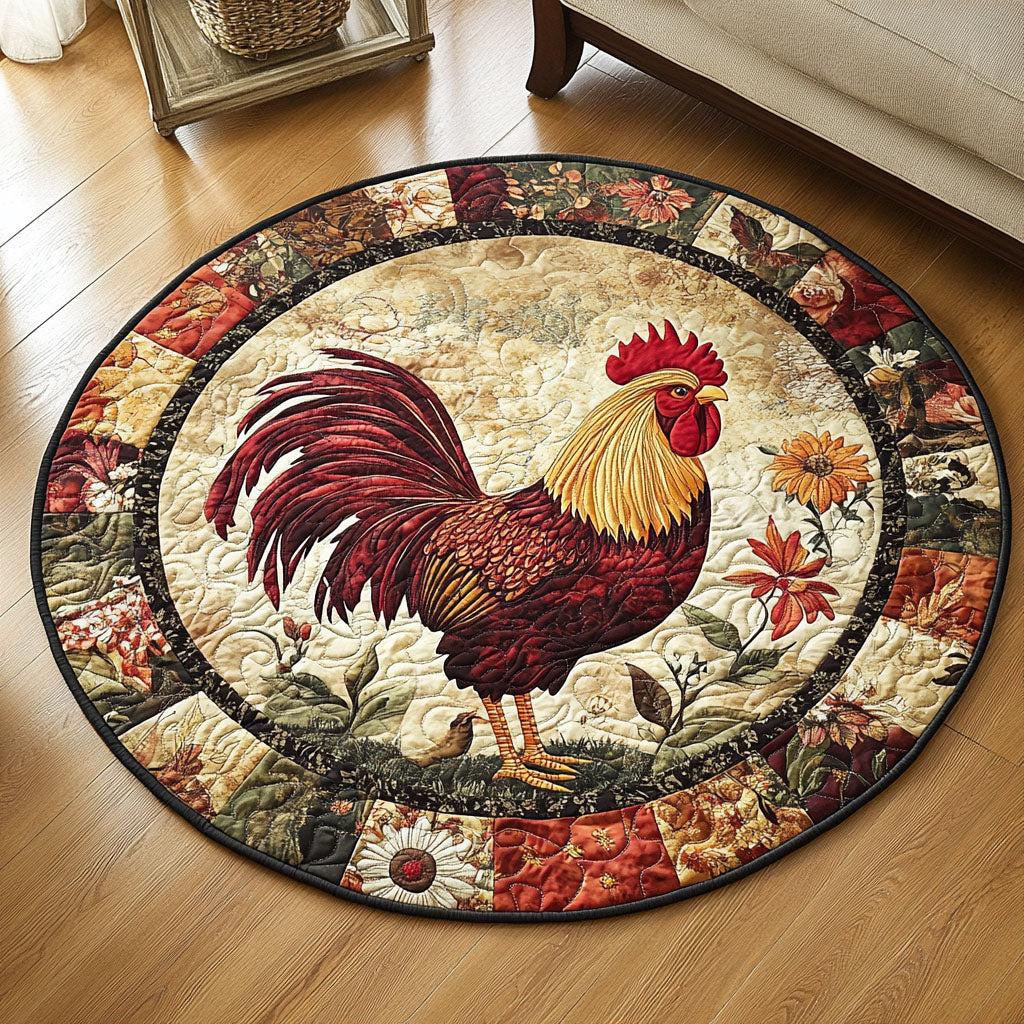 Poultry Patch Quilted Round Mat NCU0PT1085