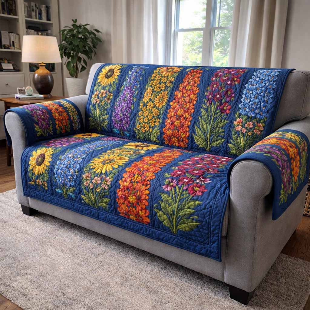 Prairie Bloom Quilted Sofa Cover NCU0XD2511