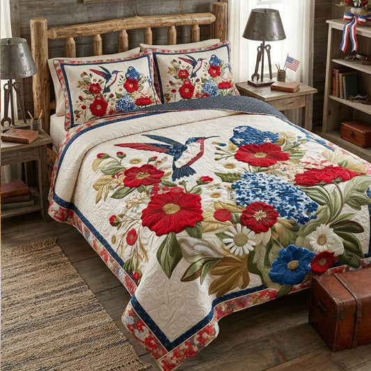 Prairie Blossom Flight 3-Piece Quilted Bedding Set NCU0PT11462