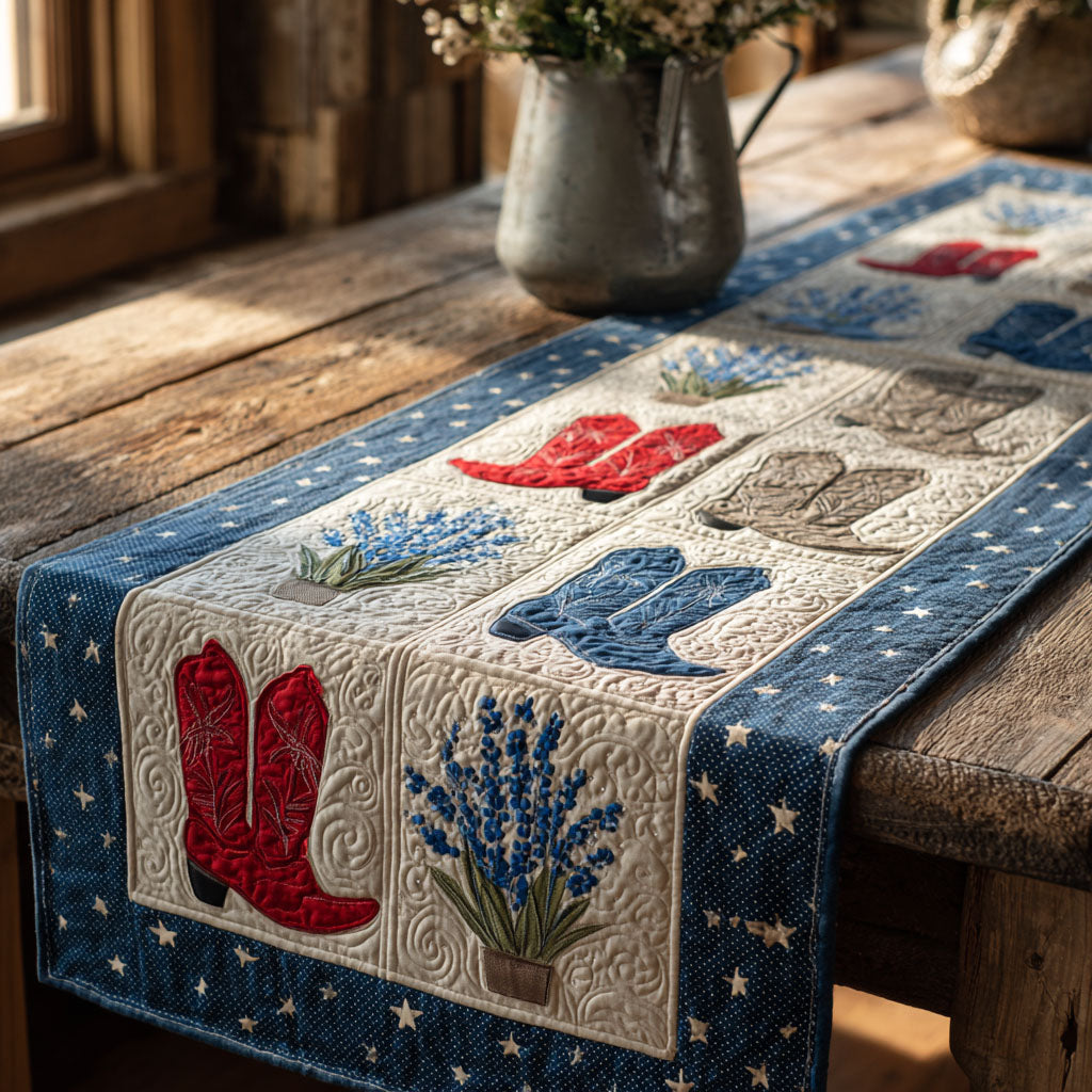 Prairie Blossom Quilted Table Runner NCU0TV1459