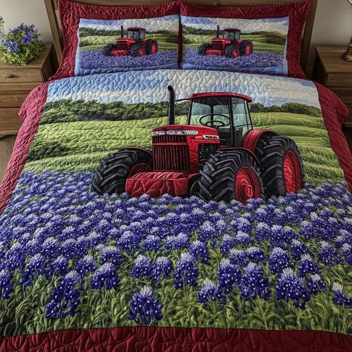 Prairie Blue 3-Piece Quilted Bedding Set NCU0DK7113