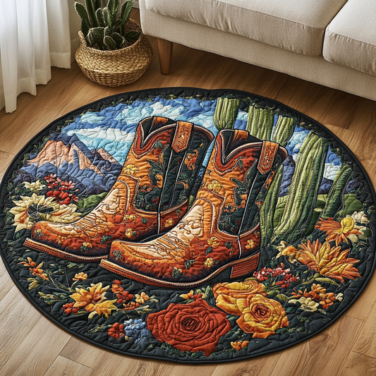 Prairie Boots Quilted Round Mat NCU0VH3252