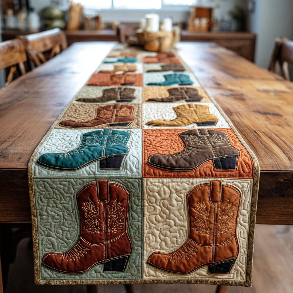 Prairie Boots Quilted Table Runner NCU0TV1444