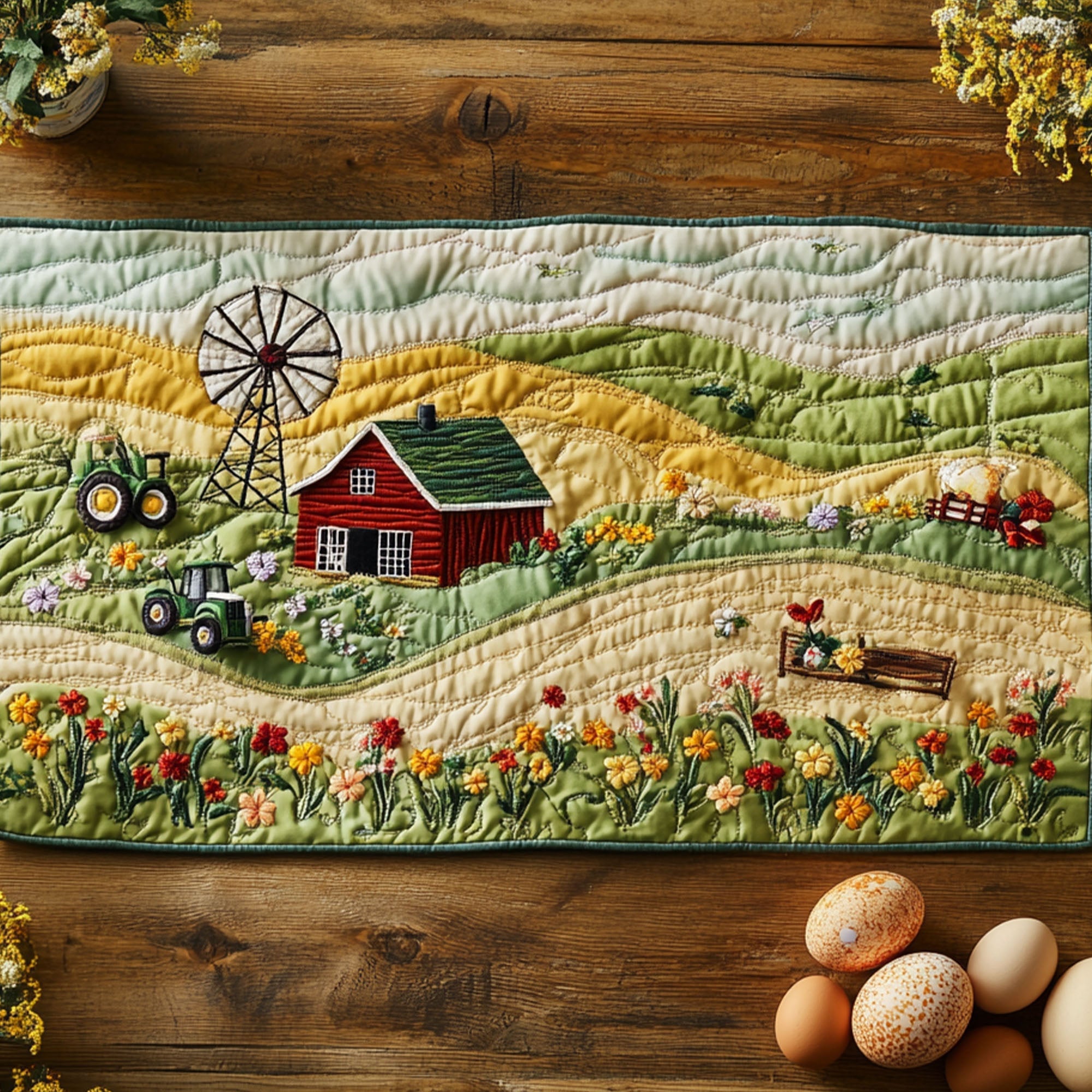 Prairie Delight Quilted Table Runner NCU0PT6145 – Vantique