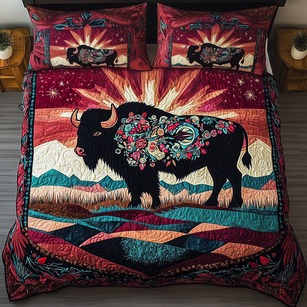 Prairie Echo 3-Piece Quilted Bedding Set NCU0VH1632