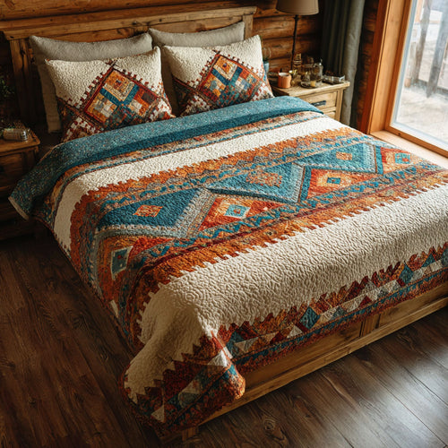 Prairie Flame 3-Piece Quilted Bedding Set NCU0DK12205