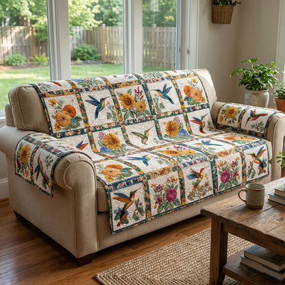 Prairie Flower Harmony Quilted Sofa Cover NCU0PT11476