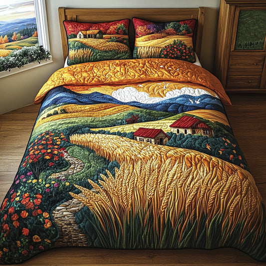 Prairie Glow 3-Piece Quilted Bedding Set NCU0DV7105