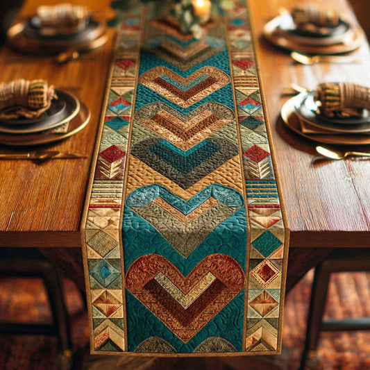 Prairie Hearts Quilted Table Runner NCU0TD2239