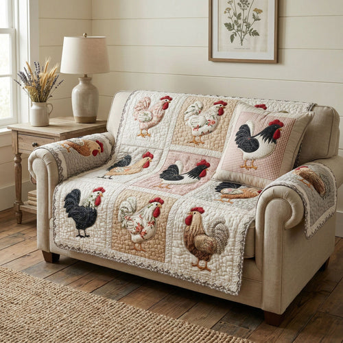 Prairie Hen Quilted Sofa Cover NCU0NT12388