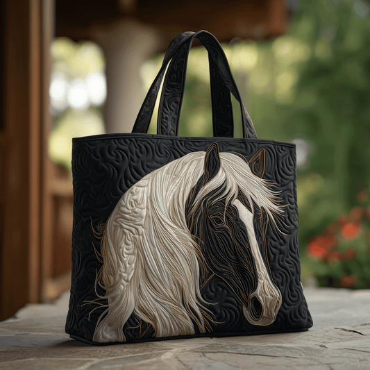 Prairie Horse Quilted Tote Bag NCU0TH2858