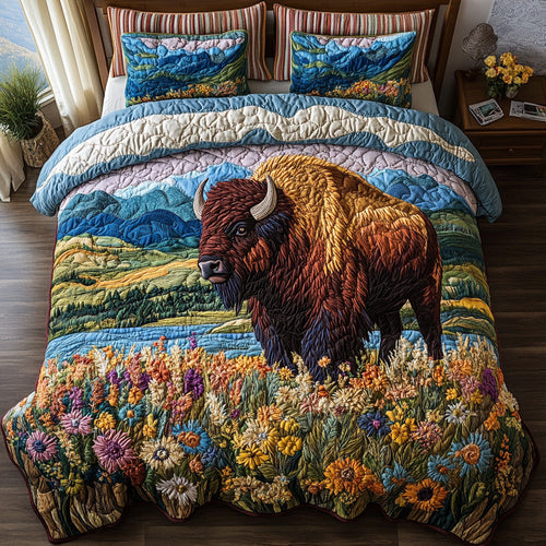 Prairie King 3-Piece Quilted Bedding Set NCU0DV7415