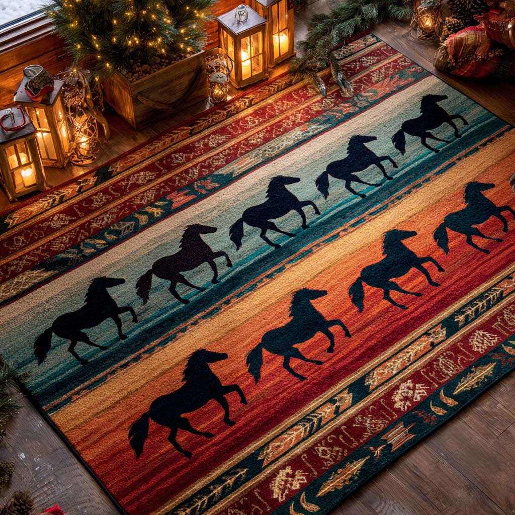 Prairie Mustang Run Area Rug NCU0XD1856