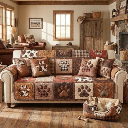 Prairie Paws Quilted Sofa Cover NCU0TV1958