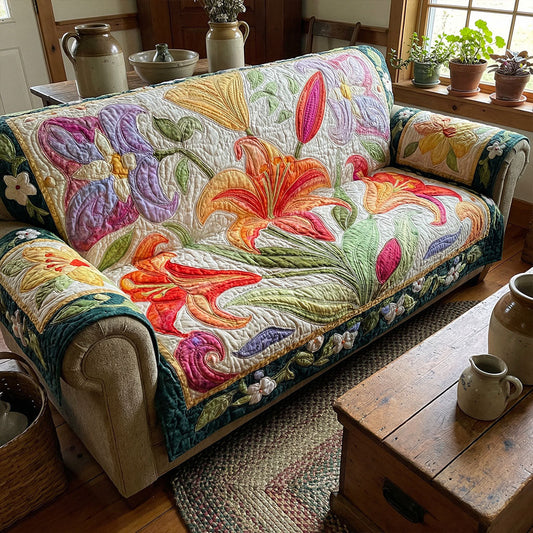 Prairie Petal Harmony Quilted Sofa Cover NCU0PT11434