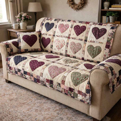 Prairie Posy Quilted Sofa Cover NCU0XD2542
