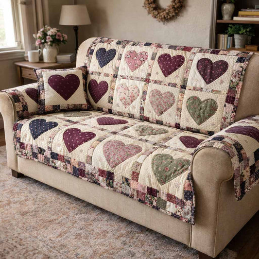Prairie Posy Quilted Sofa Cover NCU0XD2542