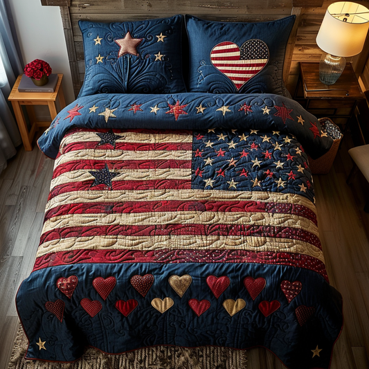 Prairie Pride 3-Piece Quilted Bedding Set NCU0DV3975
