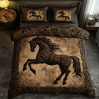 Horse 3-Piece Quilted Bedding Set NCU0VT82