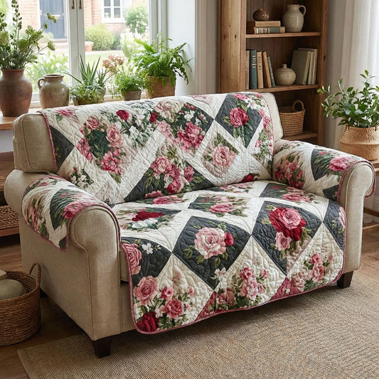 Prairie Rose Retreat Quilted Sofa Cover NCU0PT11435