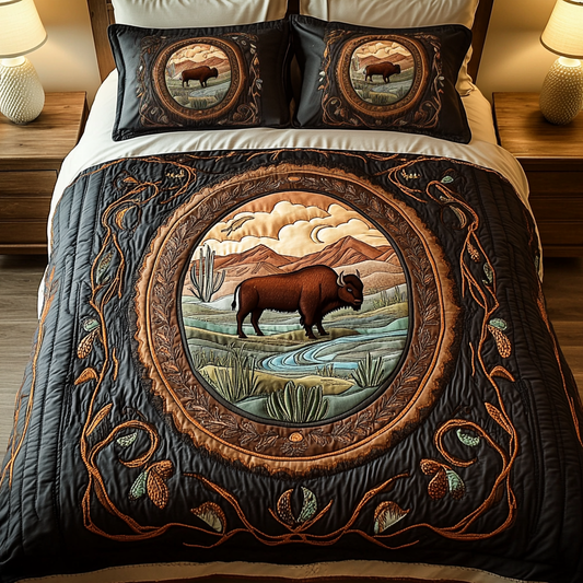 Prairie Spirit 3-Piece Quilted Bedding Set NCU0VH1649